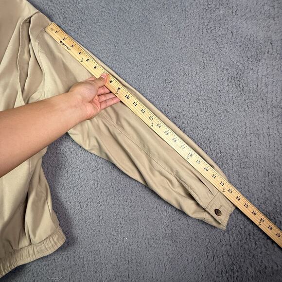 Polo Ralph Lauren Jacket Mens M Beige Bi Swing Windbreaker Zip Bomber Chin Strap - Picture 7 of 8